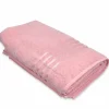 Ręcznik frotte 50x90cm 100% bawełna różowy ozdobiony tasiemką