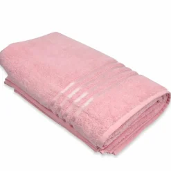 Ręcznik frotte 50x90cm 100% bawełna różowy ozdobiony tasiemką