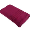 Ręcznik frotte 100x150cm 100% bawełna bordowy ozdobiony tasiemką