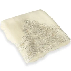 Ręcznik 50x90cm w stylu francuskim z koronką kremowy
