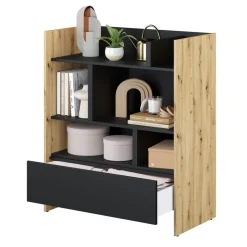 REGAŁ BC-25 DO PÓŁKOTAPCZANU CZARNY / DĄB ARTISAN 92x108 BED CONCEPT Lenart