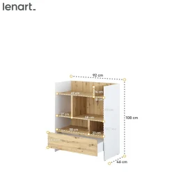 REGAŁ BC-25 DO PÓŁKOTAPCZANU DĄB ARTISAN / BIAŁY 92x108 BED CONCEPT Lenart