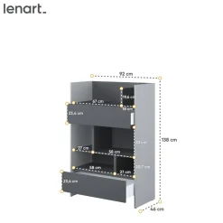 REGAŁ BC-26 DO PÓŁKOTAPCZANU GRAFITOWY / SZARY 92x138 BED CONCEPT Lenart