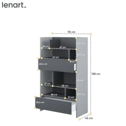 REGAŁ BC-27 DO PÓŁKOTAPCZANU GRAFITOWY / SZARY 92x158 BED CONCEPT Lenart