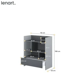 REGAŁ BC-25 DO PÓŁKOTAPCZANU GRAFITOWY / SZARY 92x108 BED CONCEPT Lenart