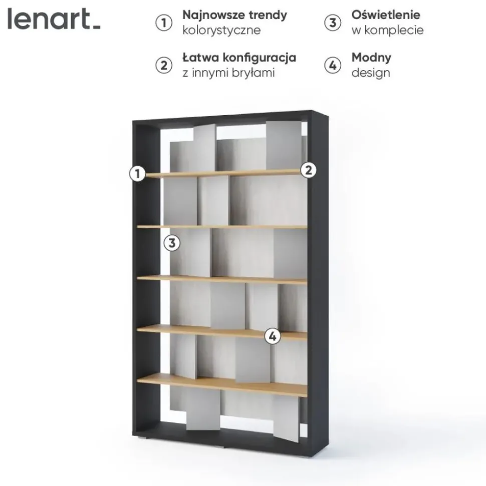 Regał otwarty z oświetleniem LED Lenart Fitt FP-01
