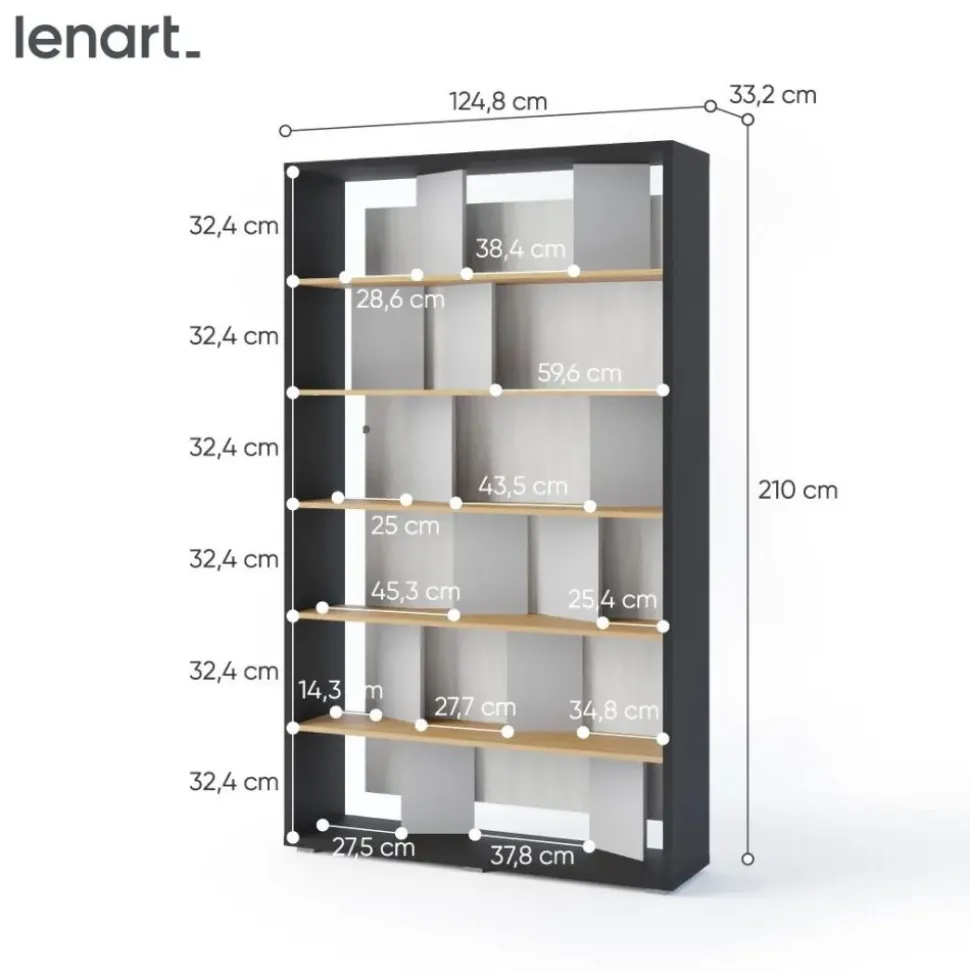 Regał otwarty z oświetleniem LED Lenart Fitt FP-01