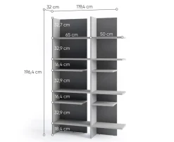 Regał otwarty z oświetleniem LED Lenart Fitt FL-01L