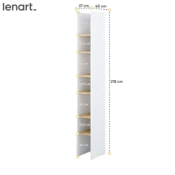 REGAŁ Z PÓŁKAMI BC-24 DO PÓŁKOTAPCZANU DĄB ARTISAN / BIAŁY 27x218 BED CONCEPT Lenart