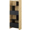 REGAŁ Z SZAFKĄ I PÓŁKAMI BC-22 DO PÓŁKOTAPCZANU CZARNY / DĄB ARTISAN 84x218 BED CONCEPT Lenart
