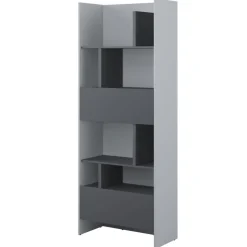 REGAŁ Z SZAFKĄ I PÓŁKAMI BC-22 DO PÓŁKOTAPCZANU GRAFITOWY / SZARY 84x218 BED CONCEPT Lenart