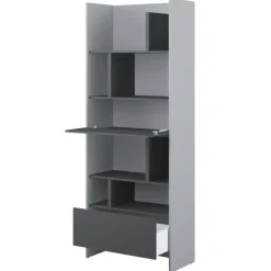 REGAŁ Z SZAFKĄ I PÓŁKAMI BC-22 DO PÓŁKOTAPCZANU GRAFITOWY / SZARY 84x218 BED CONCEPT Lenart