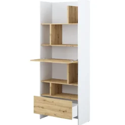 REGAŁ Z SZAFKĄ I PÓŁKAMI BC-22 DO PÓŁKOTAPCZANU DĄB ARTISAN / BIAŁY 84x218 BED CONCEPT Lenart