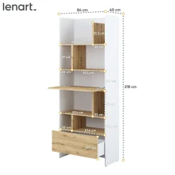 REGAŁ Z SZAFKĄ I PÓŁKAMI BC-22 DO PÓŁKOTAPCZANU DĄB ARTISAN / BIAŁY 84x218 BED CONCEPT Lenart