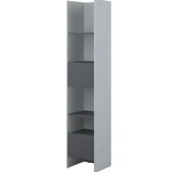 REGAŁ Z SZAFKĄ I PÓŁKAMI BC-23 DO PÓŁKOTAPCZANU GRAFITOWY / SZARY 44x218 BED CONCEPT Lenart