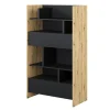 REGAŁ Z SZUFLADAMI BC-27 DO PÓŁKOTAPCZANU CZARNY / DĄB ARTISAN 92x158 BED CONCEPT Lenart
