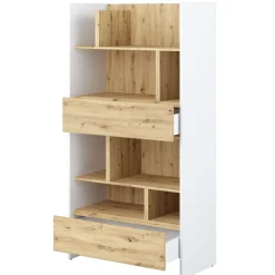 REGAŁ Z SZUFLADAMI BC-28 DO PÓŁKOTAPCZANU DĄB ARTISAN / BIAŁY 92x178 BED CONCEPT Lenart