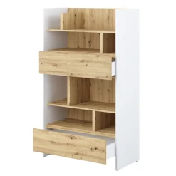 REGAŁ Z SZUFLADAMI BC-27 DO PÓŁKOTAPCZANU DĄB ARTISAN / BIAŁY 92x158 BED CONCEPT Lenart