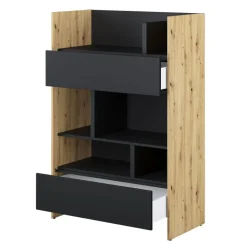 REGAŁ Z SZUFLADAMI BC-26 DO PÓŁKOTAPCZANU CZARNY / DĄB ARTISAN 92x138 BED CONCEPT Lenart