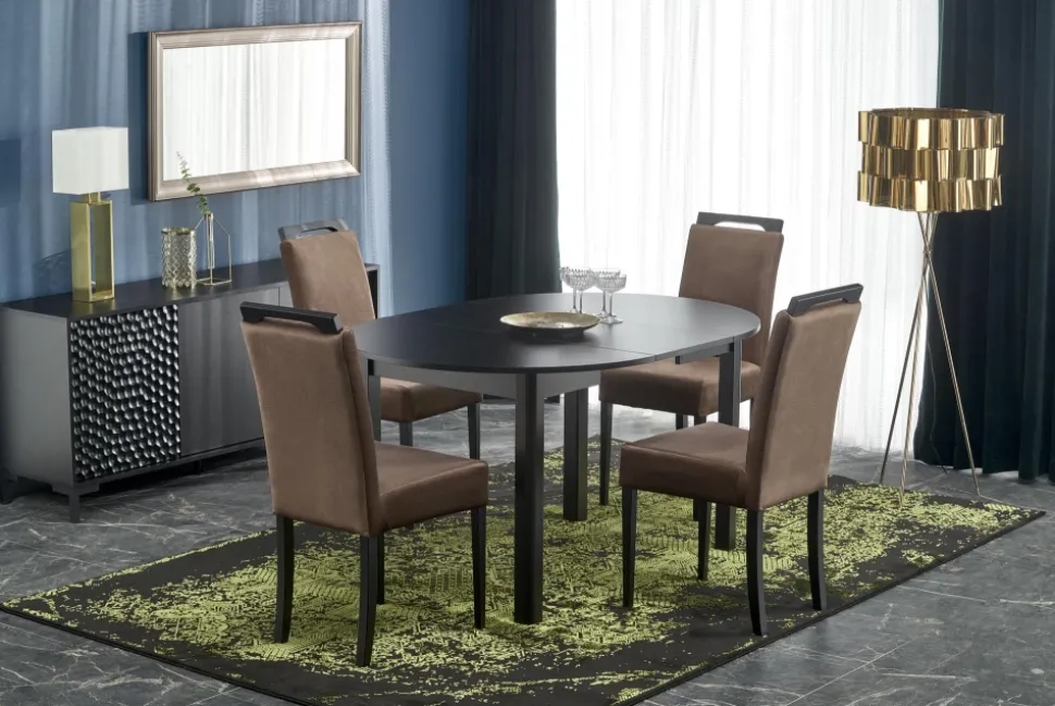 RINGO stół kolor blat czarny, nogi - czarny (102-142x102x76 cm) (2p=1szt)1 sztuka