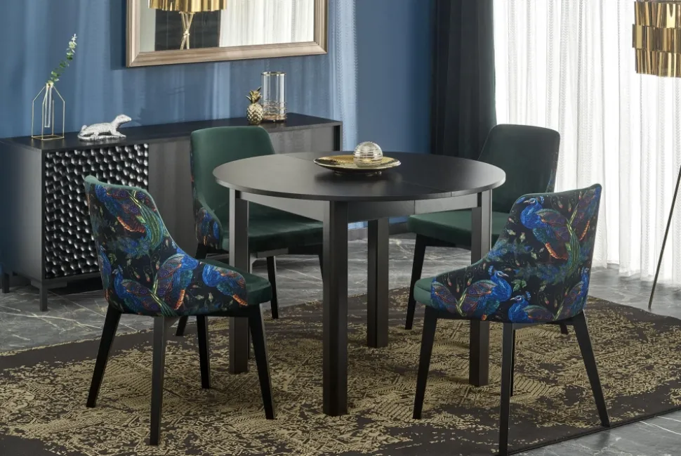 RINGO stół kolor blat czarny, nogi - czarny (102-142x102x76 cm) (2p=1szt)1 sztuka