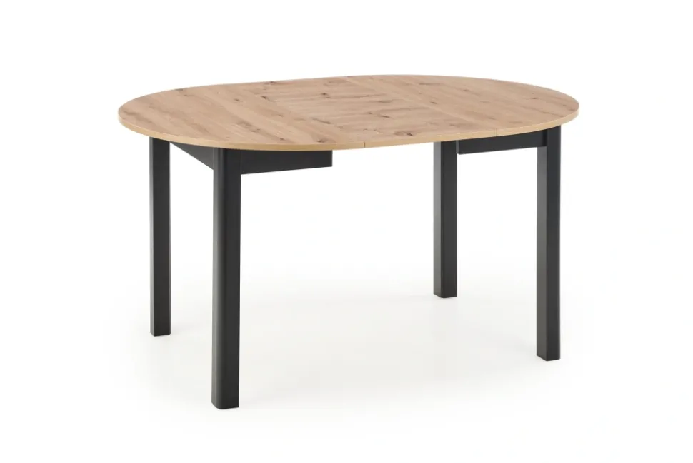 RINGO stół kolor blat dąb artisan, nogi - czarny (102-142x102x76 cm) (2p=1szt)1 sztuka