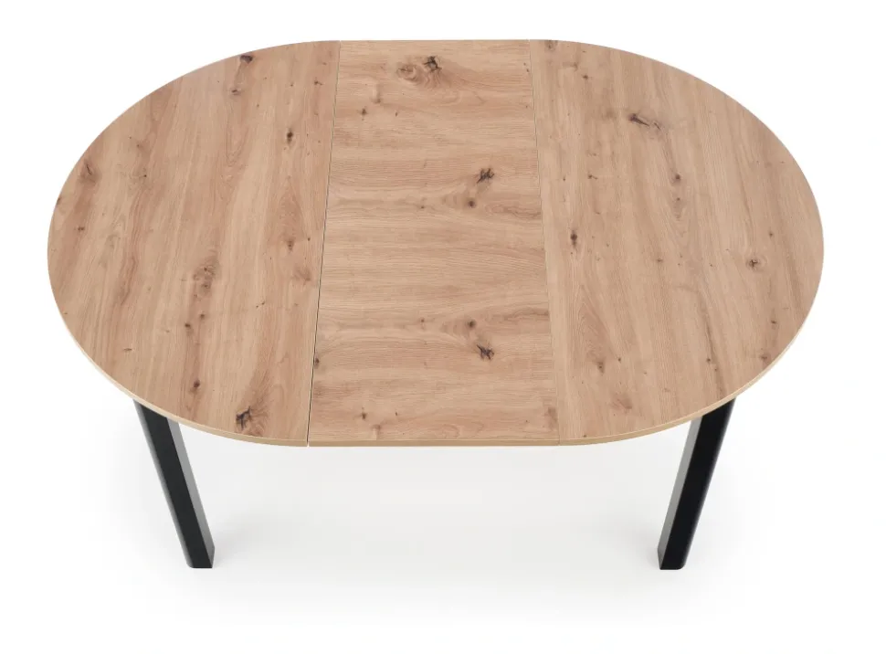 RINGO stół kolor blat dąb artisan, nogi - czarny (102-142x102x76 cm) (2p=1szt)1 sztuka