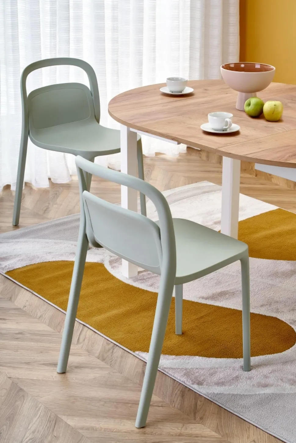 RINGO stół kolor blat dąb craft, nogi - biały (102-142x102x76 cm) (2p=1szt)1 sztuka