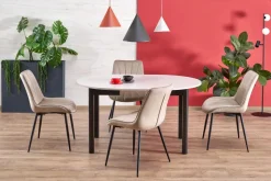 RINGO stół kolor blat kaszmir, nogi - czarny (102-142x102x76 cm) (2p=1szt)1 sztuka