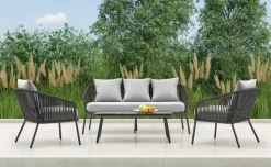 ROCCA zestaw ogrodowy ( sofa + fotel 2x + ława ), ciemny popiel / jasny popiel (1p=1szt)1 sztuka
