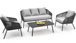 ROCCA zestaw ogrodowy ( sofa + fotel 2x + ława ), ciemny popiel / jasny popiel (1p=1szt)1 sztuka
