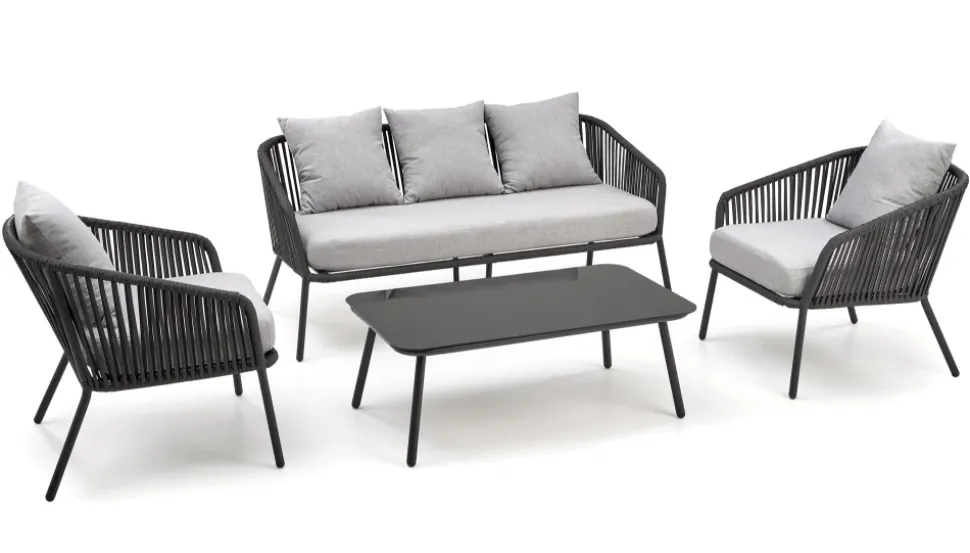 ROCCA zestaw ogrodowy ( sofa + fotel 2x + ława ), ciemny popiel / jasny popiel (1p=1szt)1 sztuka