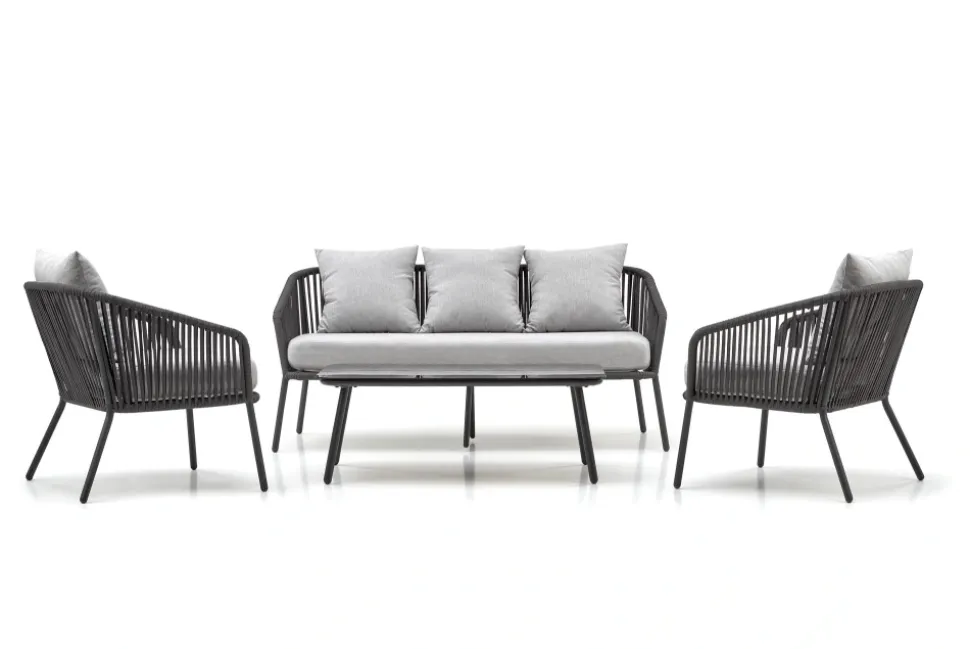 ROCCA zestaw ogrodowy ( sofa + fotel 2x + ława ), ciemny popiel / jasny popiel (1p=1szt)1 sztuka