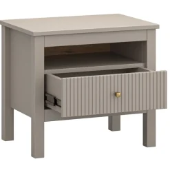 Ryflowana szafka nocna z szufladą kolor taupe KLEO KL-09