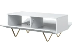 SCALIA ŁAWA 120 2K - biały mat / złote nogi