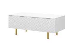 SCALIA II ŁAWA 120 2K - biały mat / złote nogi