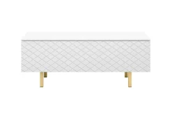 SCALIA II ŁAWA 120 2K - biały mat / złote nogi