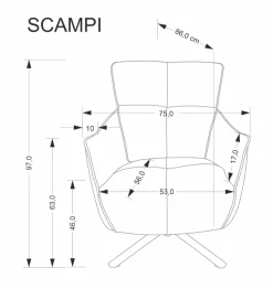 SCAMPI fotel wypoczynkowy, popielaty (1p=1szt)1 sztuka