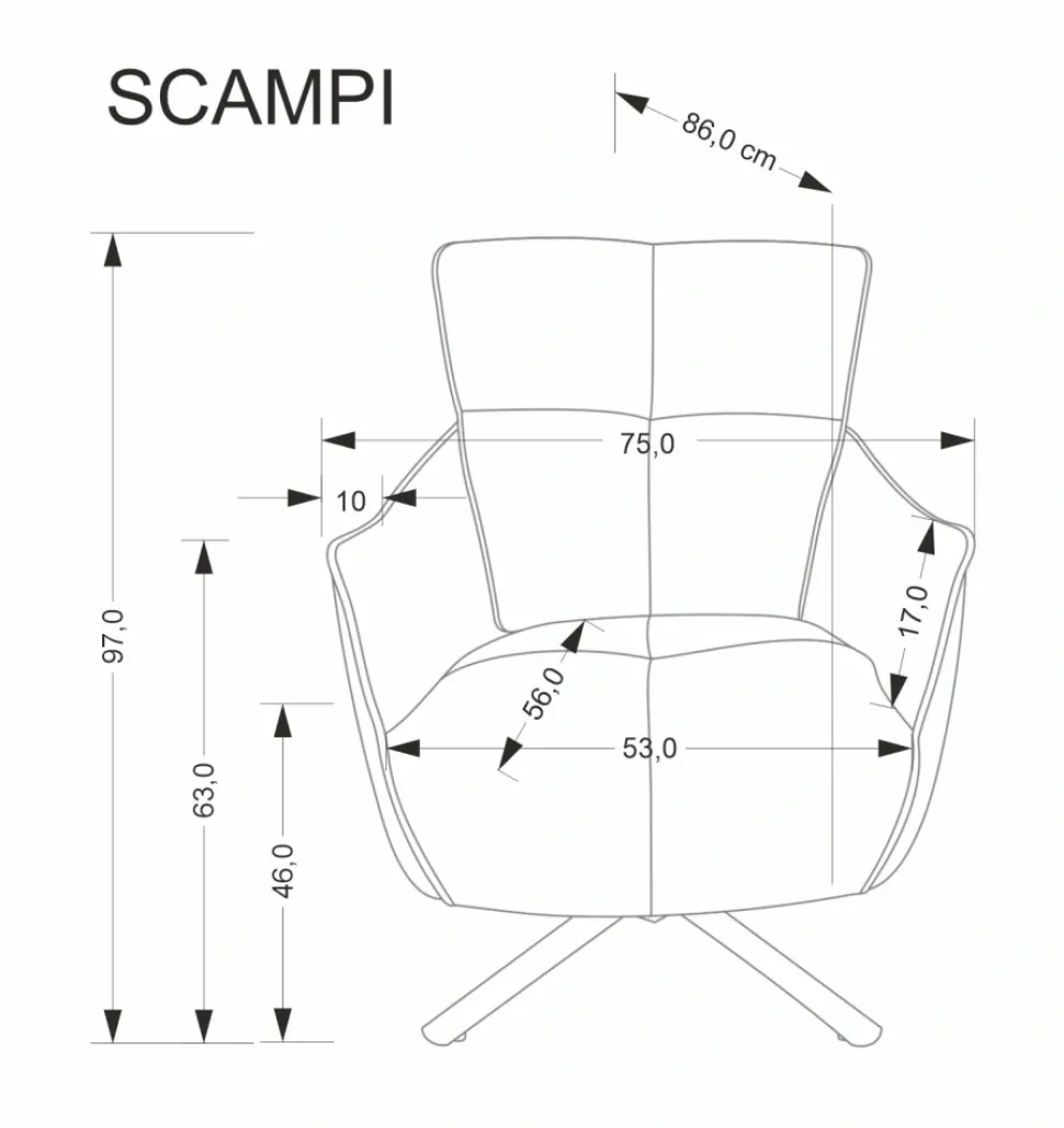 SCAMPI fotel wypoczynkowy, cappuccino (1p=1szt)1 sztuka