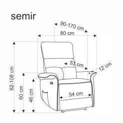 SEMIR 2 fotel wypoczynkowy popielaty (2p=1szt)1 sztuka