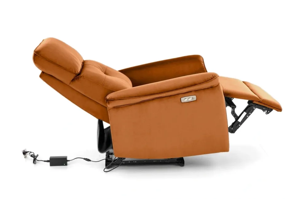 SEMIR fotel z funkcja elektrycznego rozkładania / gniazdo USB, cynamonowy (2p=1szt)1 sztuka