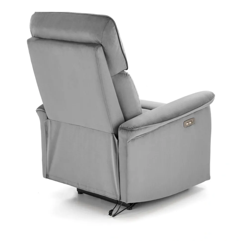 SEMIR fotel z funkcja elektrycznego rozkładania / gniazdo USB, popielaty (2p=1szt)1 sztuka