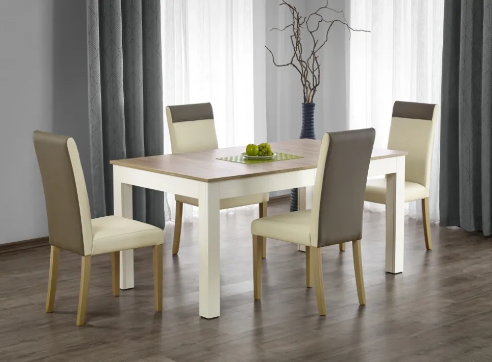 SEWERYN 160/300 cm stół kolor dąb sonoma / biały (160-300x90x76 cm) (3p=1szt)1 sztuka