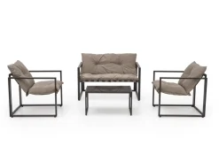 SHARK zestaw ogrodowy ( sofa + fotel 2x + ława ), ciemny brąz / cappuccino (1p=1szt)1 sztuka