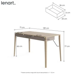 Skandynawskie biurko z szufladami Lenart MATCH MK-01
