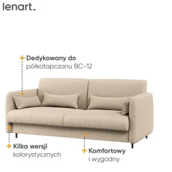 SOFA BEŻOWA BOUCLE do półkotapczanu BED CONCEPT Lenart TKANINA PIU 03