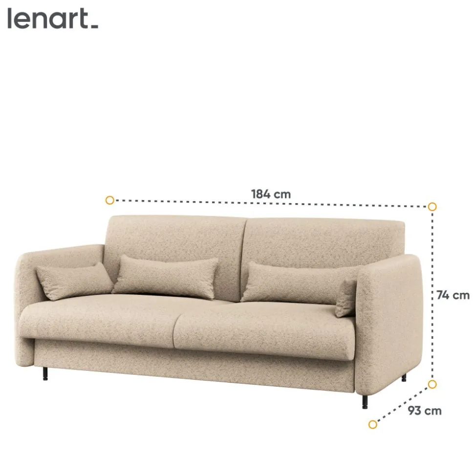 SOFA BEŻOWA BOUCLE do półkotapczanu BED CONCEPT Lenart TKANINA PIU 03