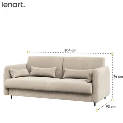 SOFA BEŻOWA do półkotapczanu BED CONCEPT Lenart TKANINA ART 82610