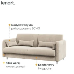 SOFA BEŻOWA do półkotapczanu BED CONCEPT Lenart TKANINA ART 82610