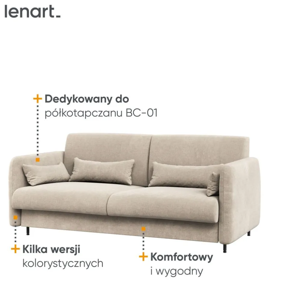 SOFA BEŻOWA do półkotapczanu BED CONCEPT Lenart TKANINA ART 82610